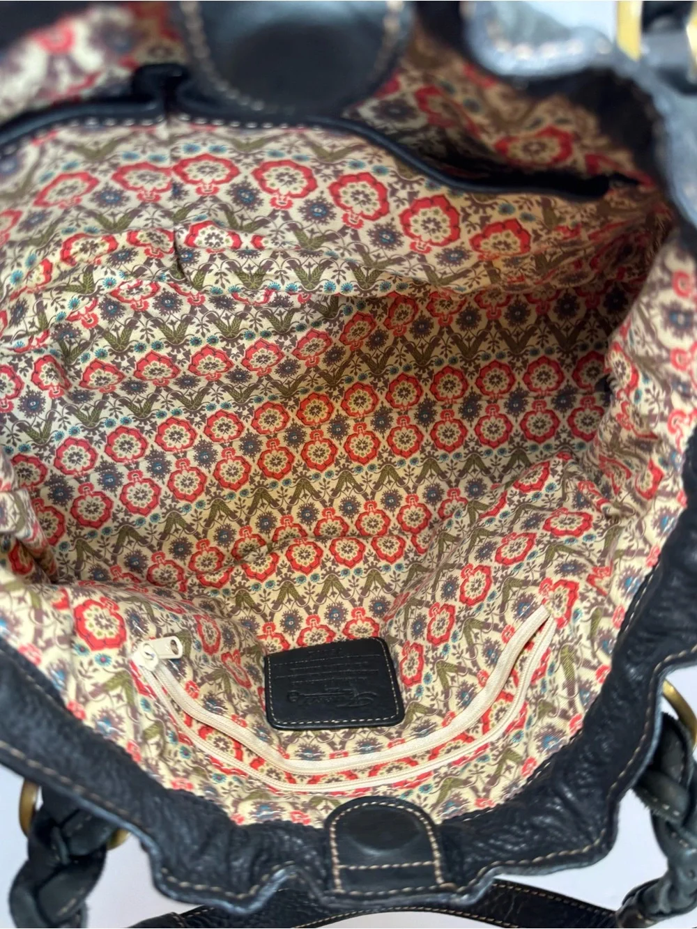 Vintage Fossil Y2k Braided Leather Shoulder Bag